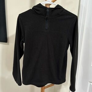 Boys Old Navy Black Pullover Sweater with Top Zipper & Hoodie